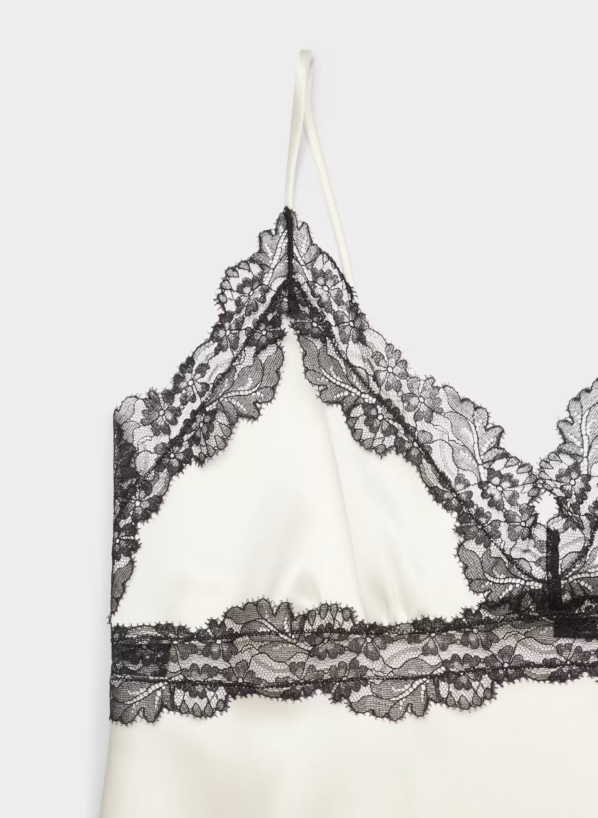 Foxtrot Satin Camisole - LIGHT BIRCH/BLACK