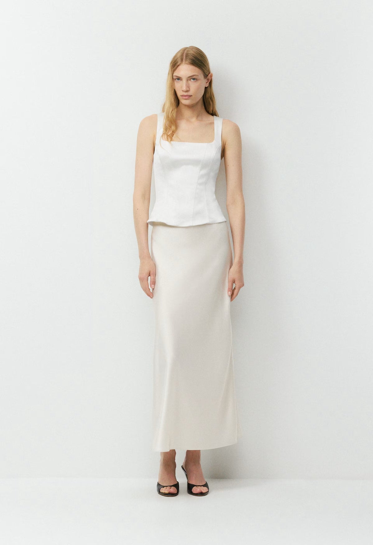 Caprice Satin Bustier - LIGHT BIRCH
