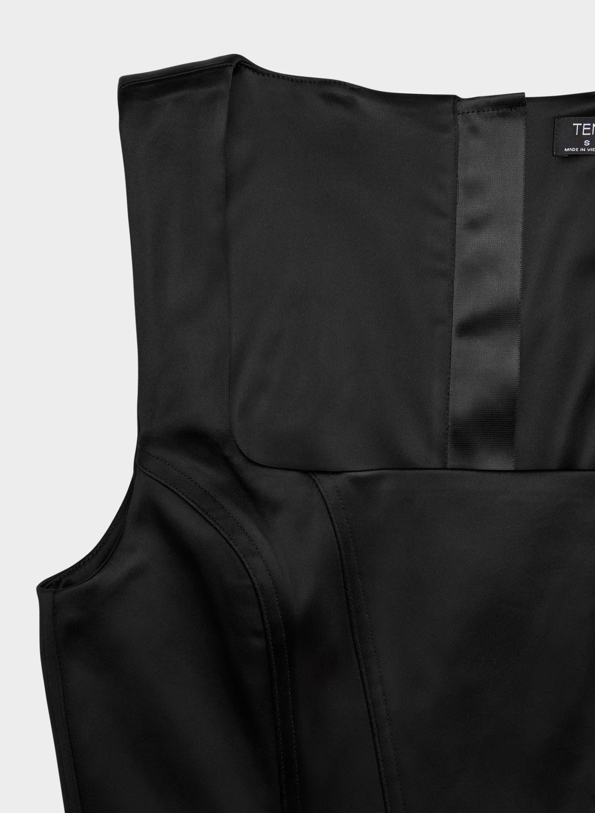 Caprice Satin Bustier - BLACK