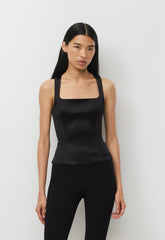 Caprice Satin Bustier - BLACK