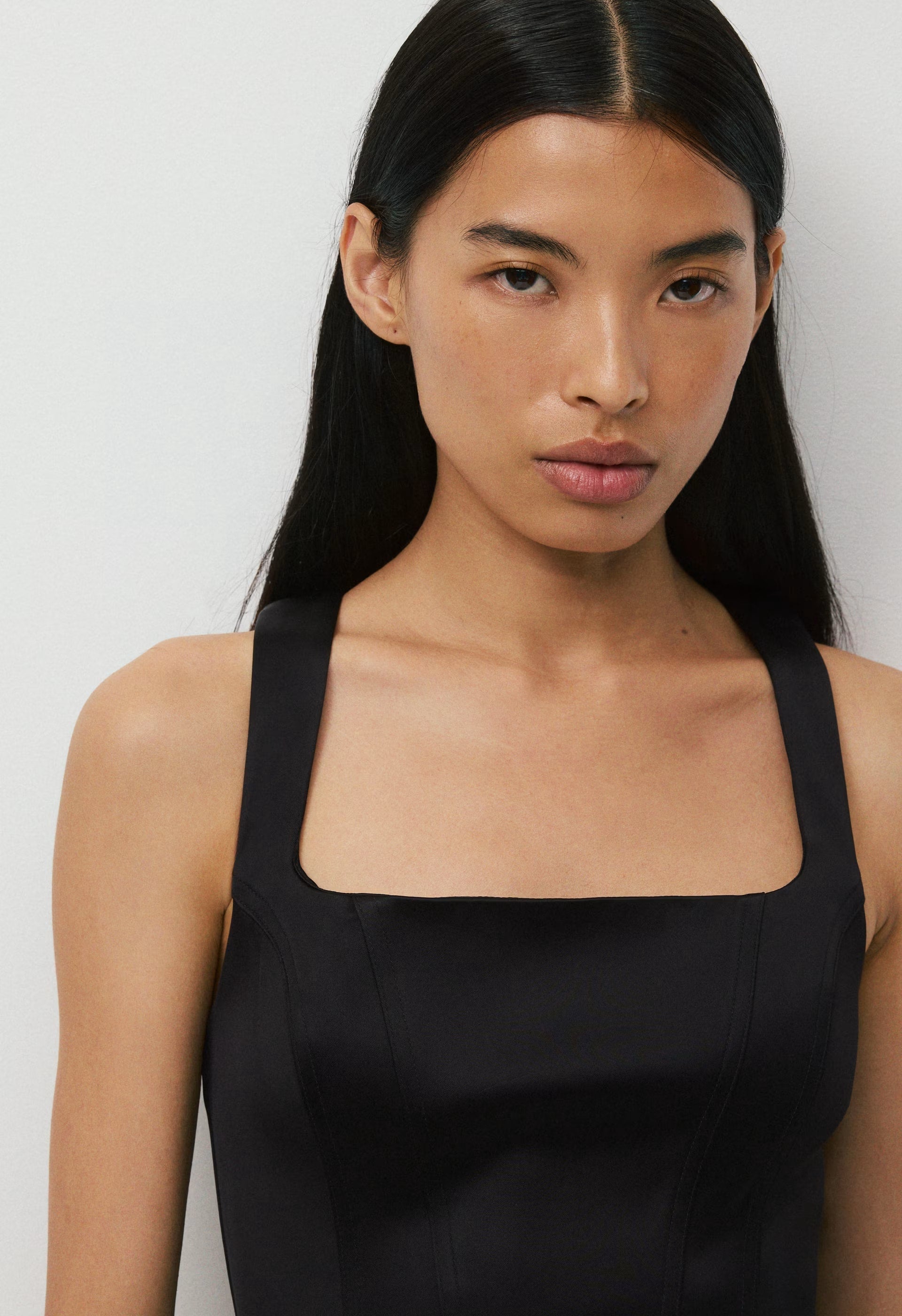 Caprice Satin Bustier - BLACK