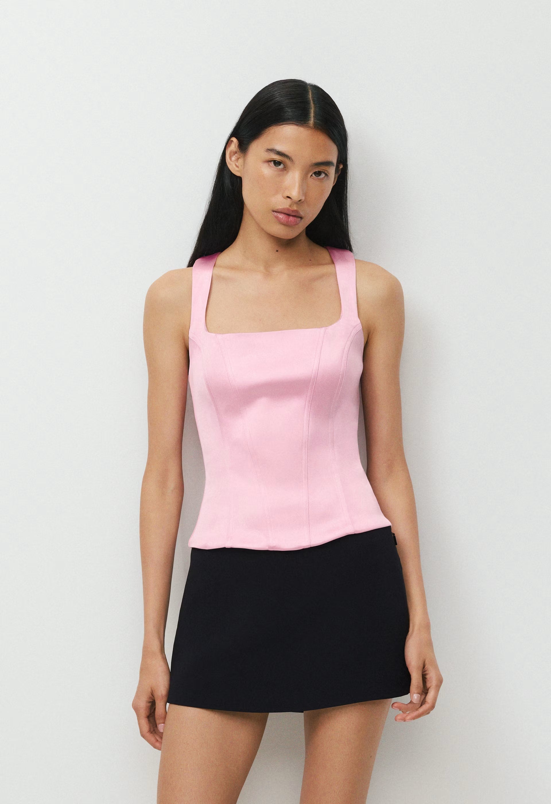 Caprice Satin Bustier - MILKSHAKE PINK