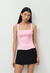 Caprice Satin Bustier - MILKSHAKE PINK
