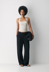 Whisper Linen Halter Top - UNDYED ECRU