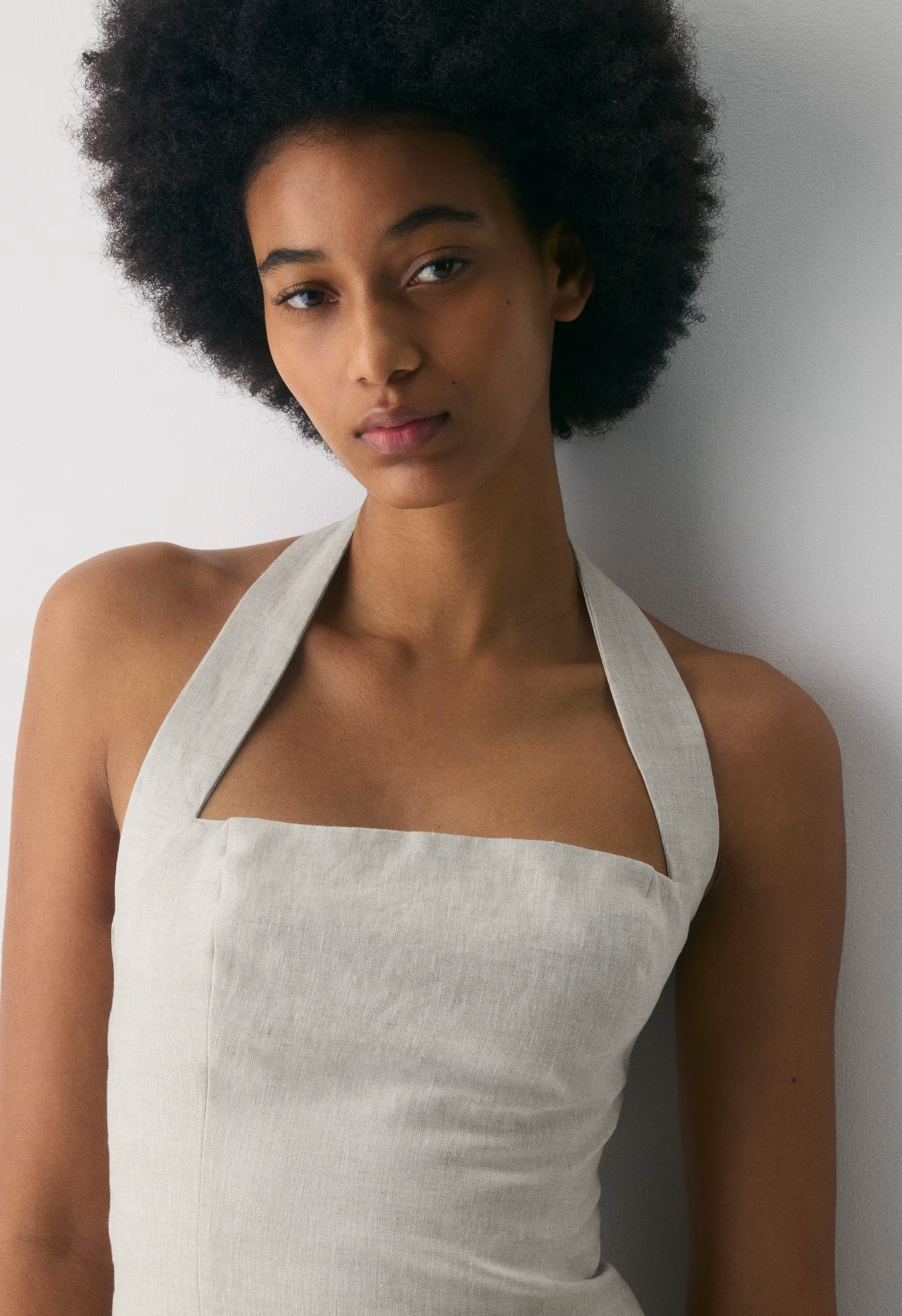 Whisper Linen Halter Top - UNDYED ECRU