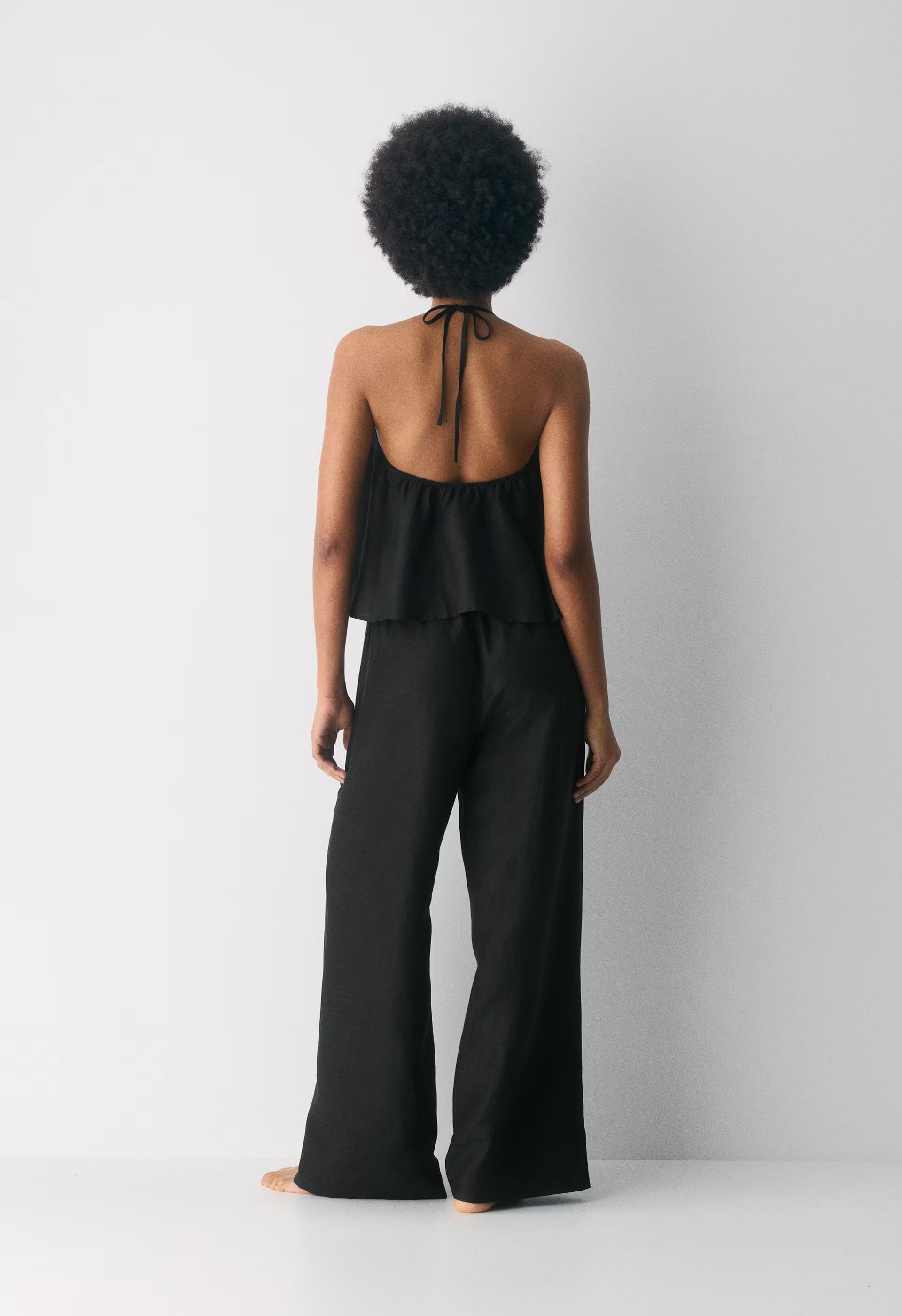 Rove Linen Halter Top - VILLA PINK
