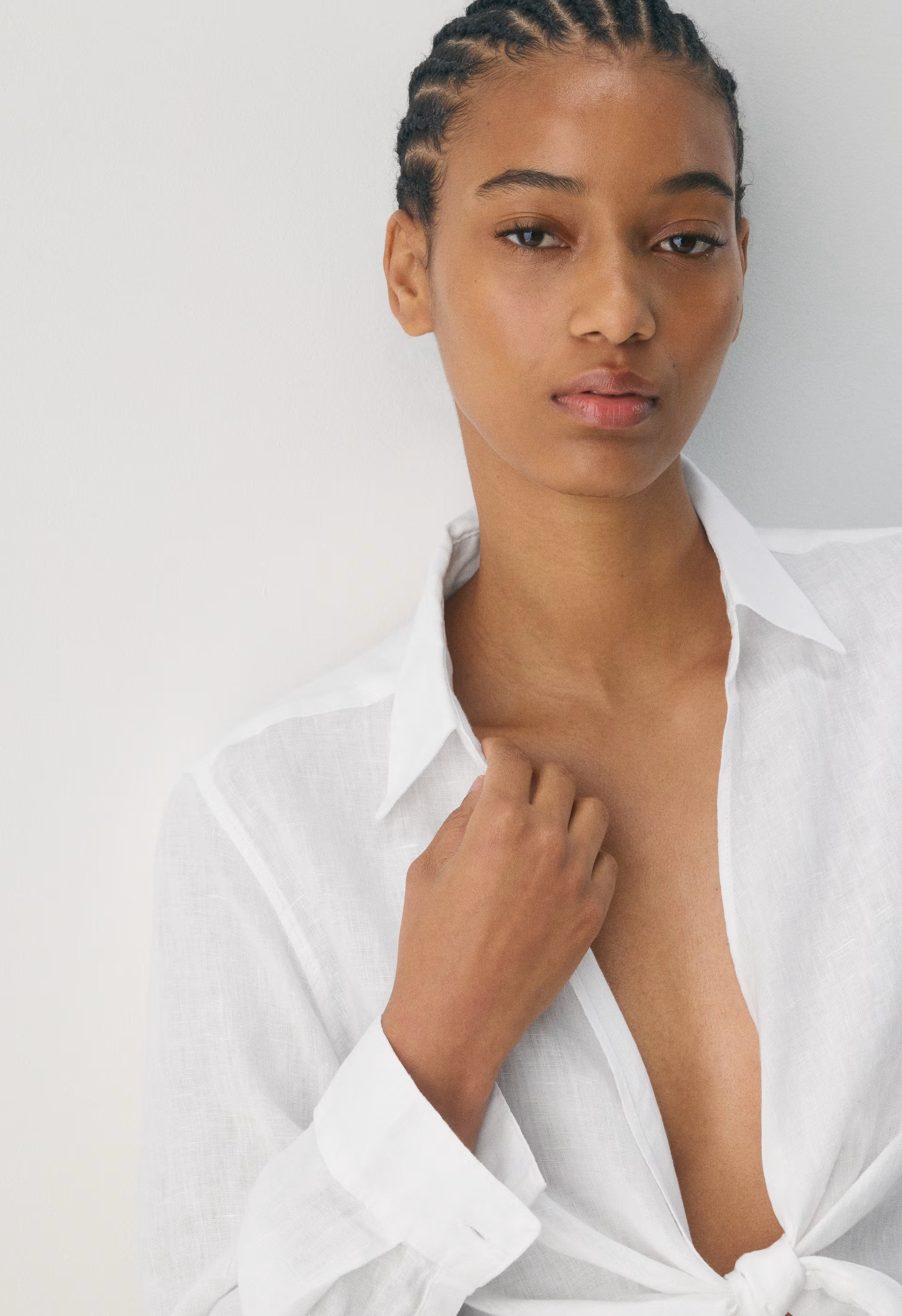 Connection Linen Blouse - WHITE