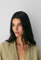 Connection Linen Blouse - MARTINI OLIVE