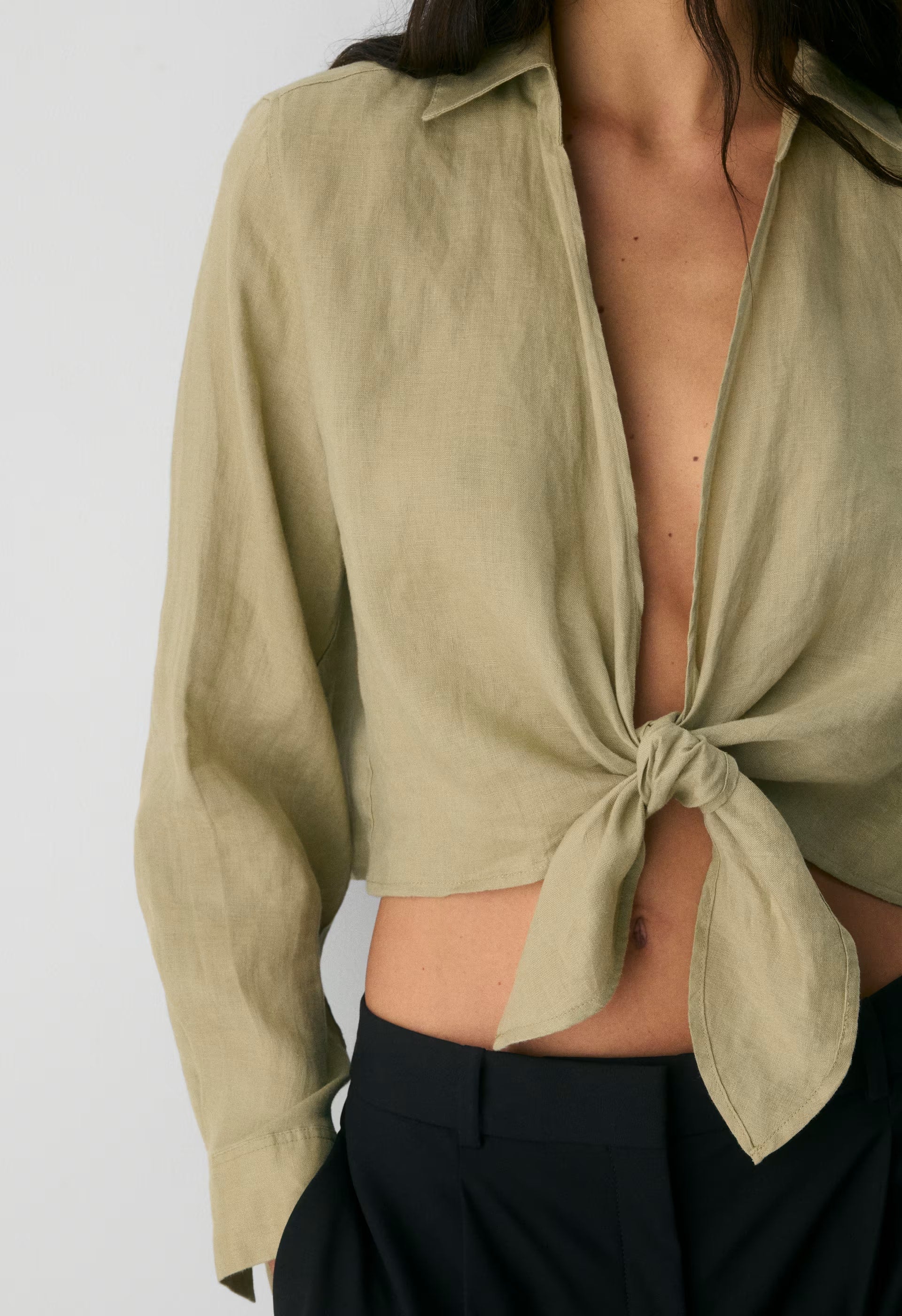 Connection Linen Blouse - MARTINI OLIVE