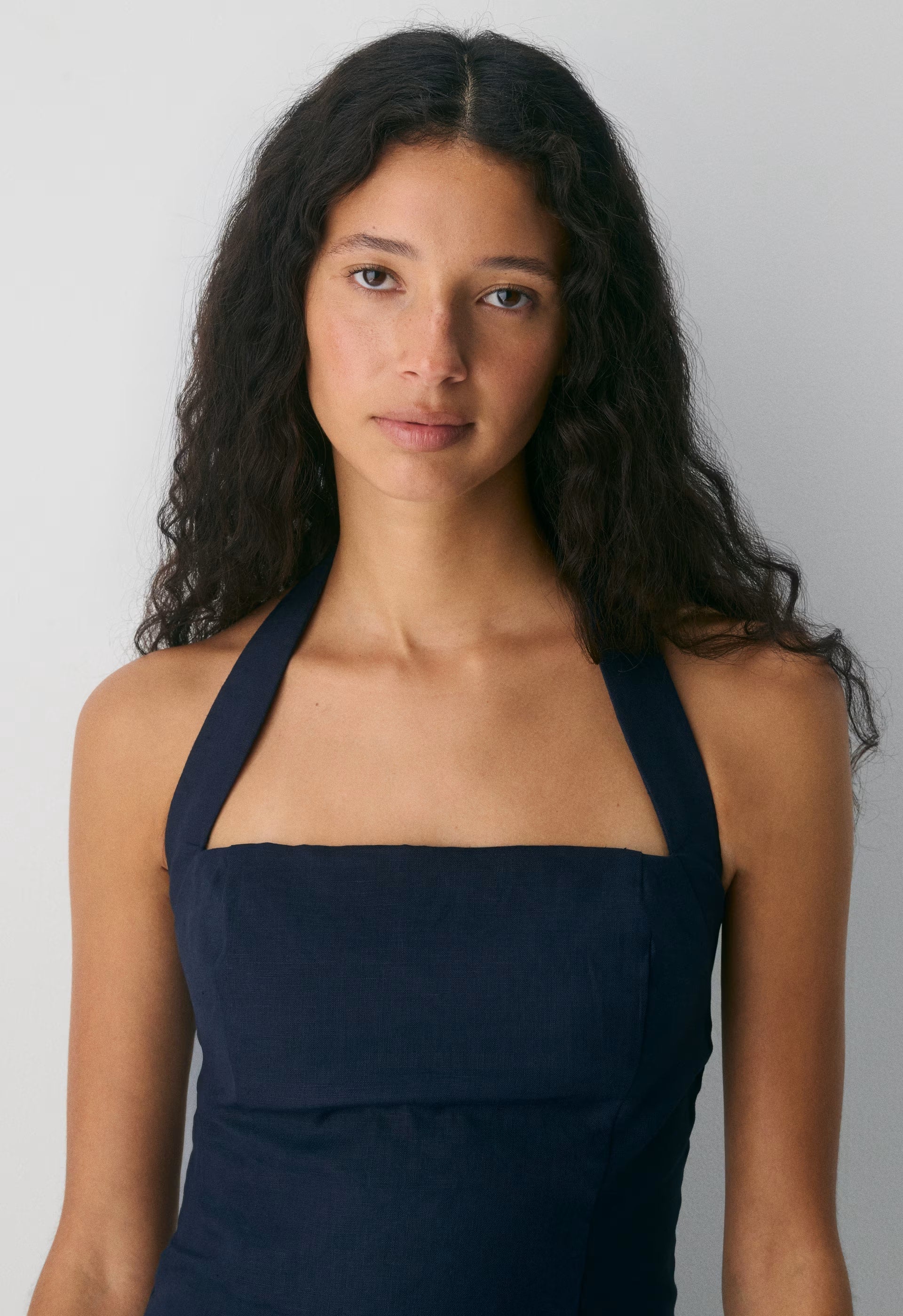Whisper Linen Halter Top - ADMIRAL