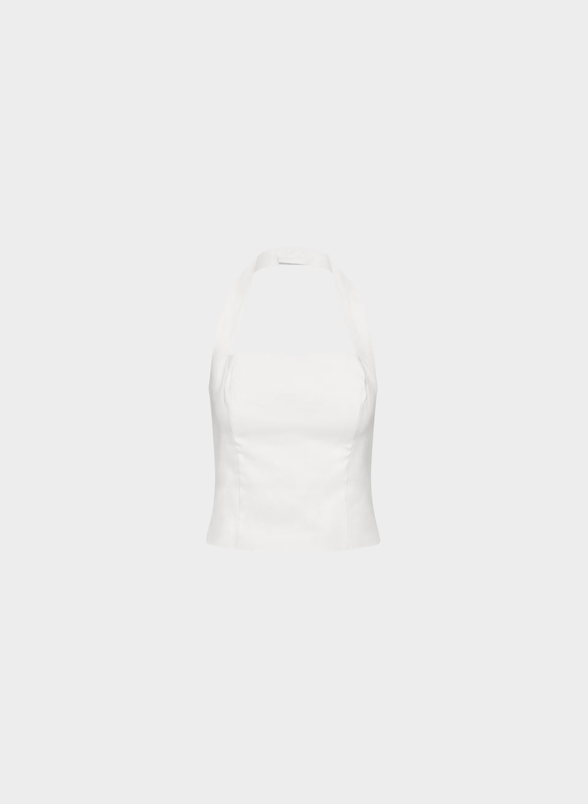 Whisper Linen Halter Top - WHITE