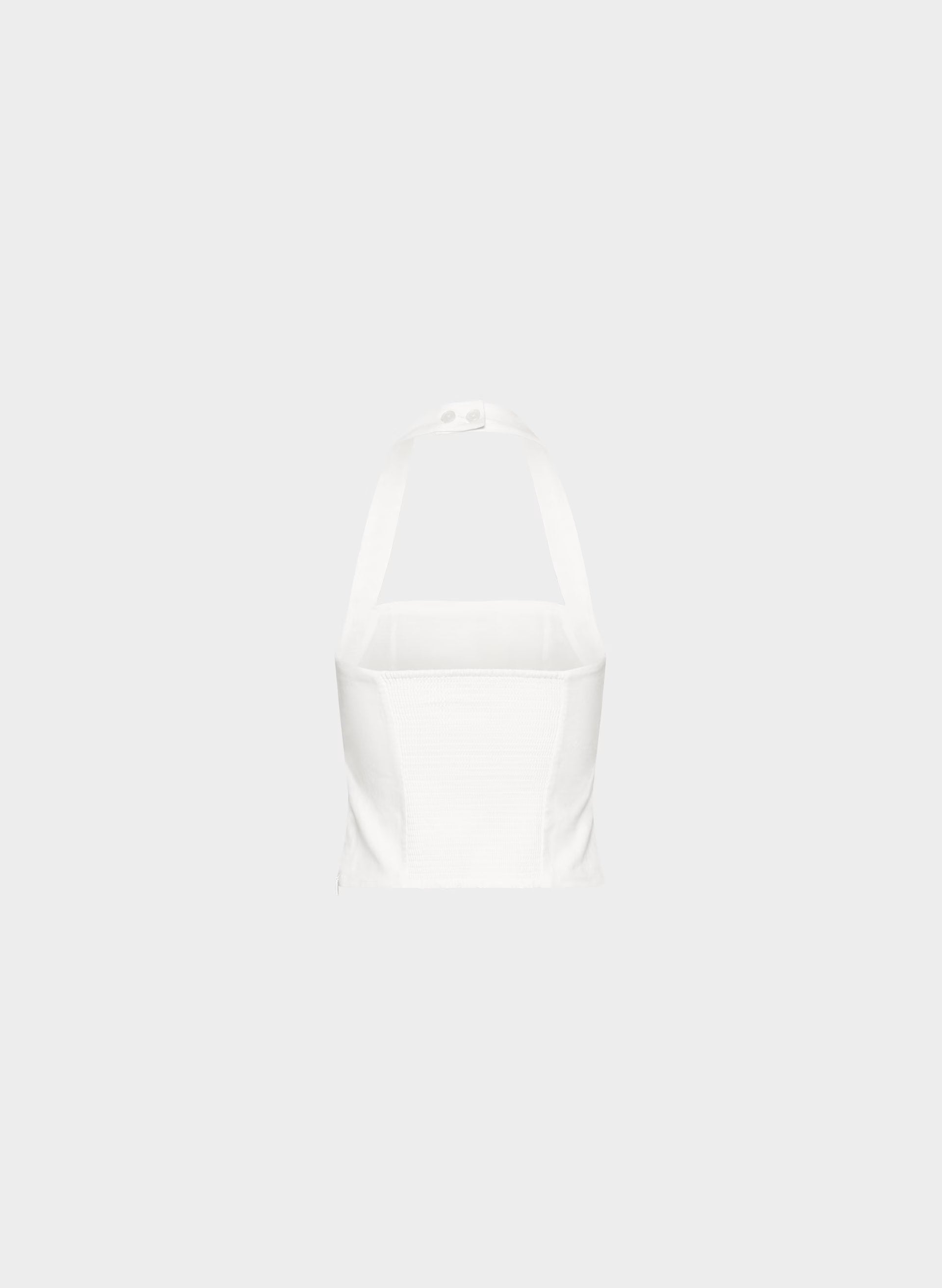 Whisper Linen Halter Top - WHITE