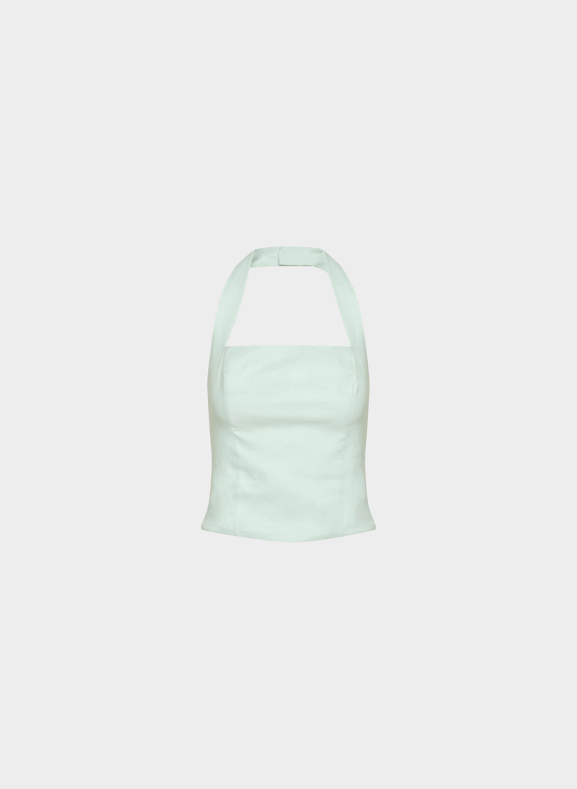 Whisper Linen Halter Top - AGAVE GREEN