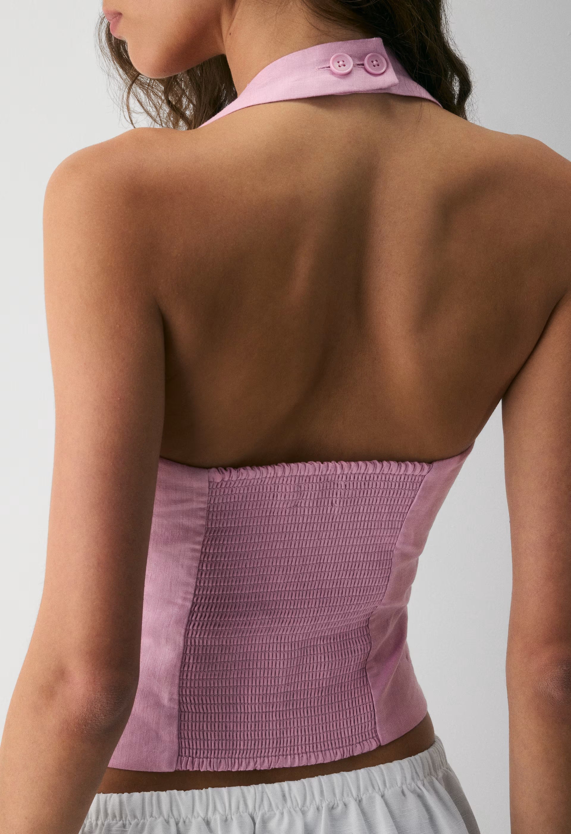 Whisper Linen Halter Top - SWEET PEA PURPLE