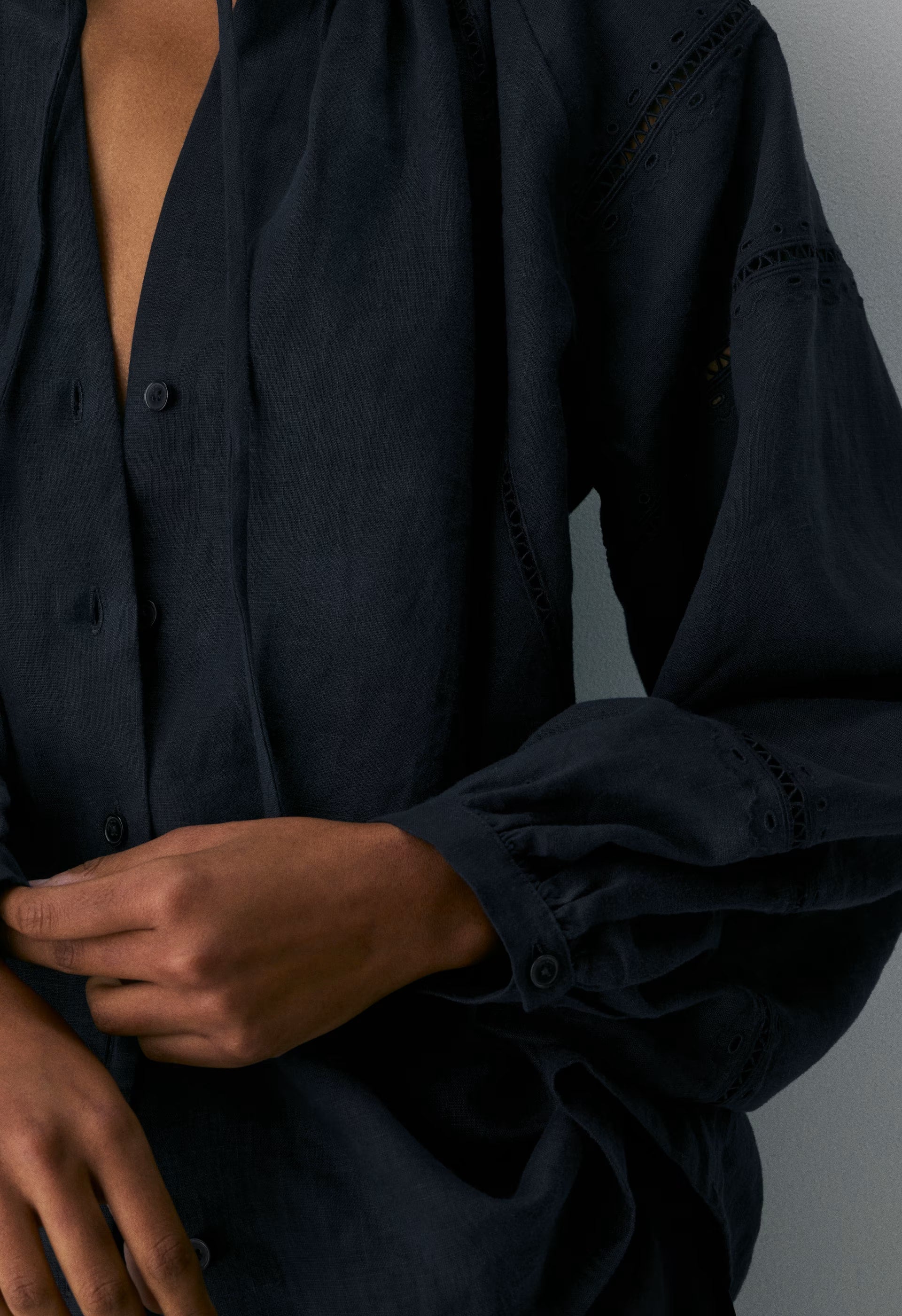 Cabana Linen Blouse - ADMIRAL