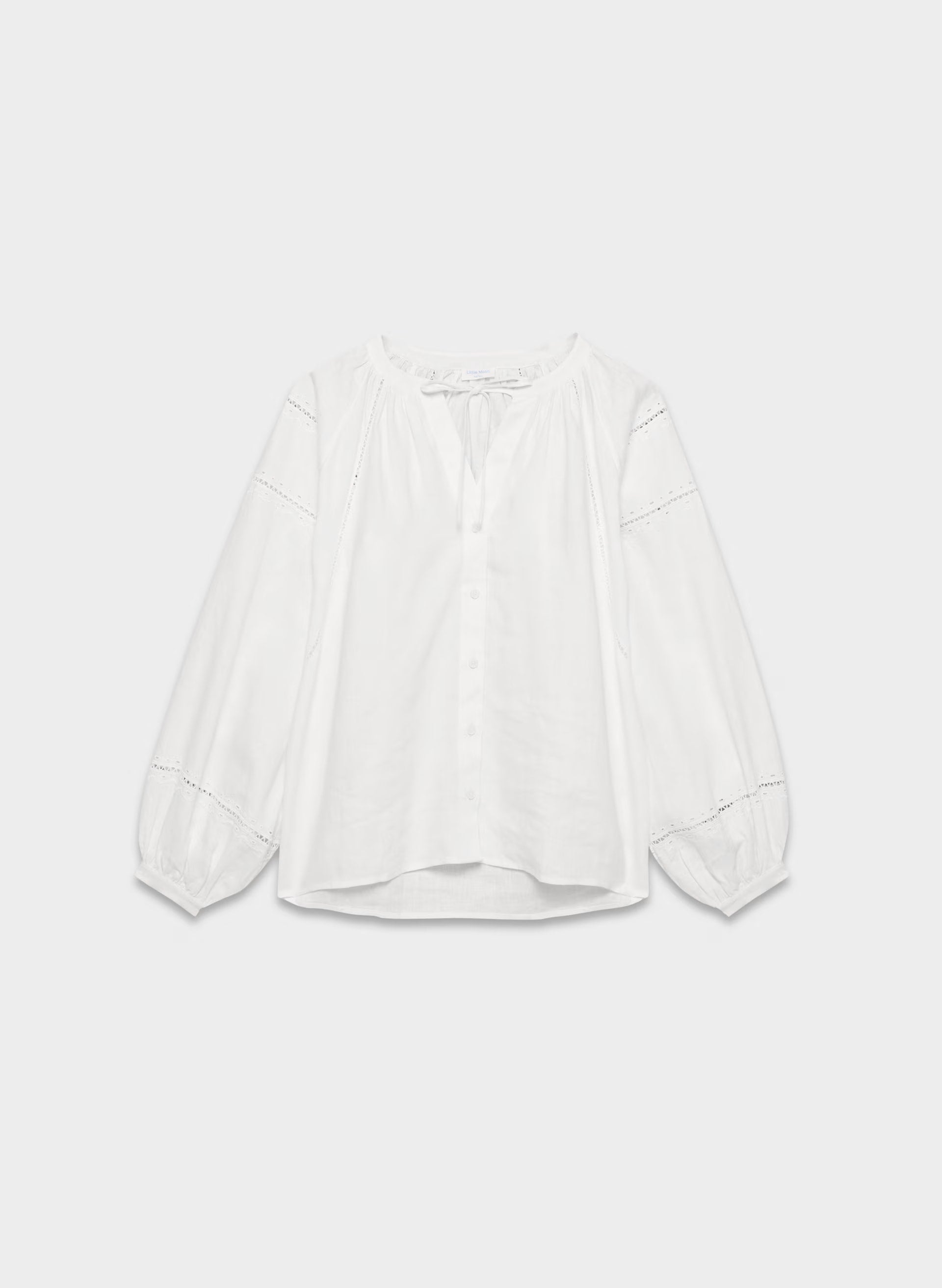 Cabana Linen Blouse - WHITE