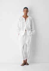 Cabana Linen Blouse - WHITE