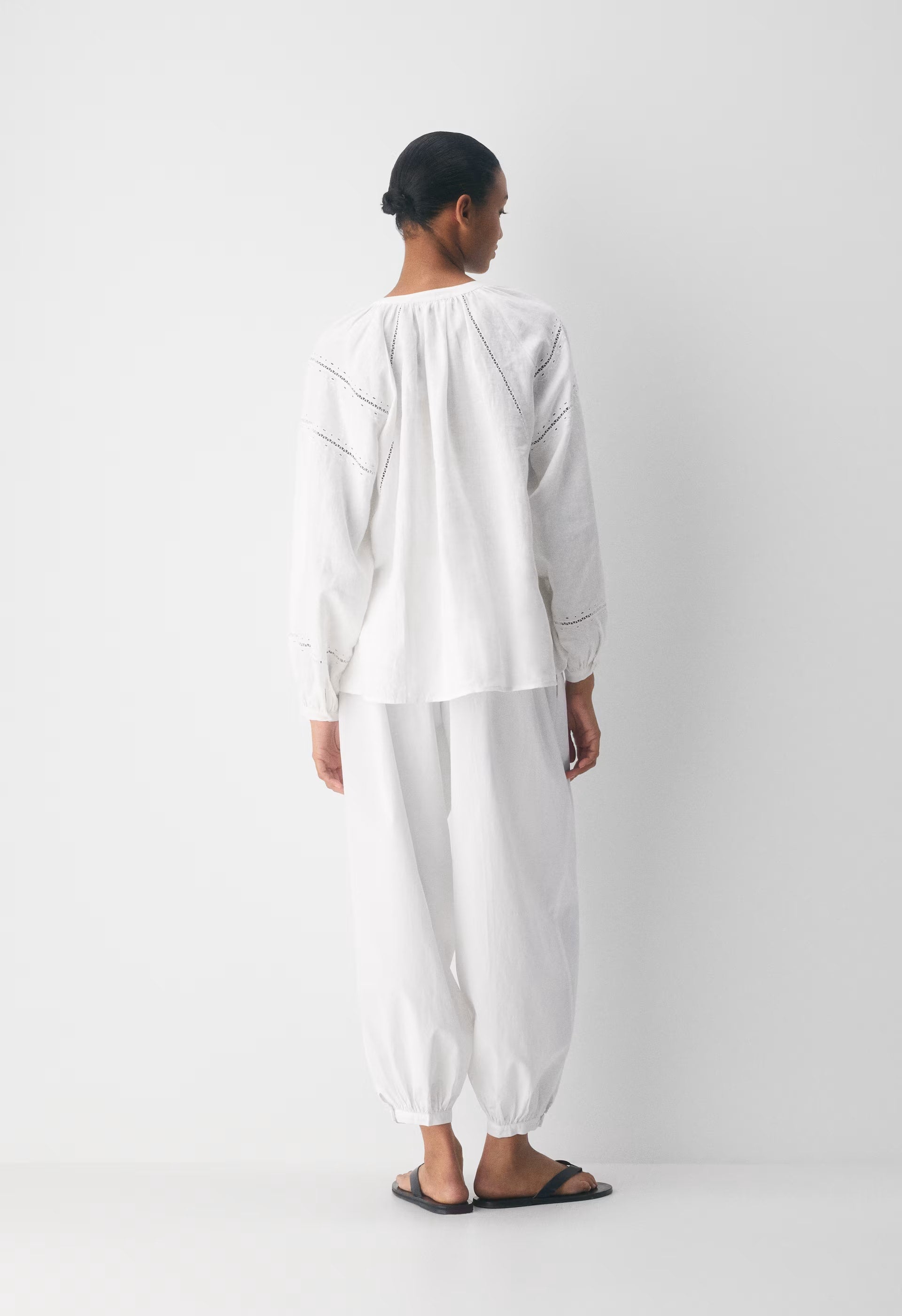 Cabana Linen Blouse - WHITE