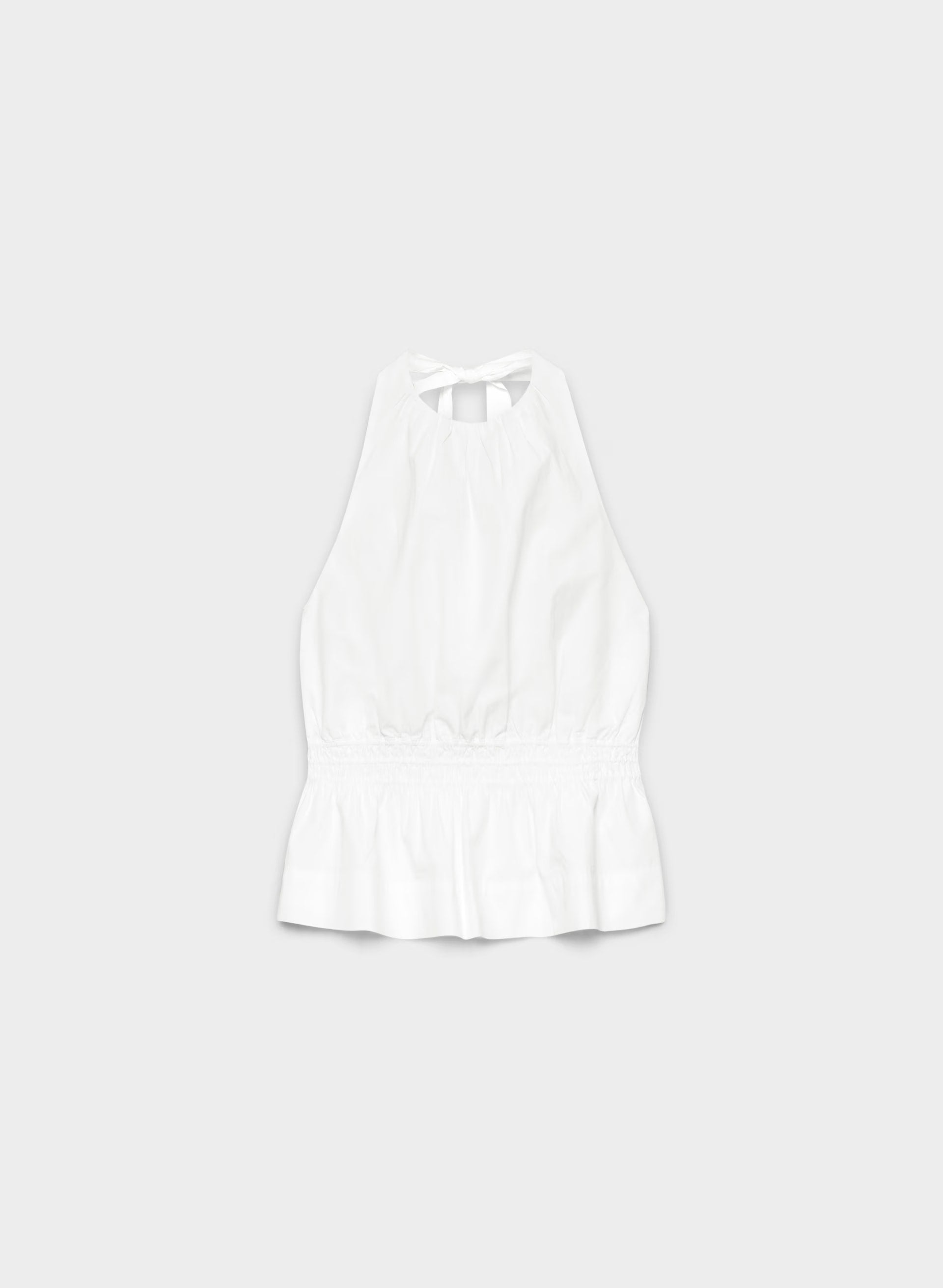 Elinor Poplin Halter Top - BRIGHT WHITE