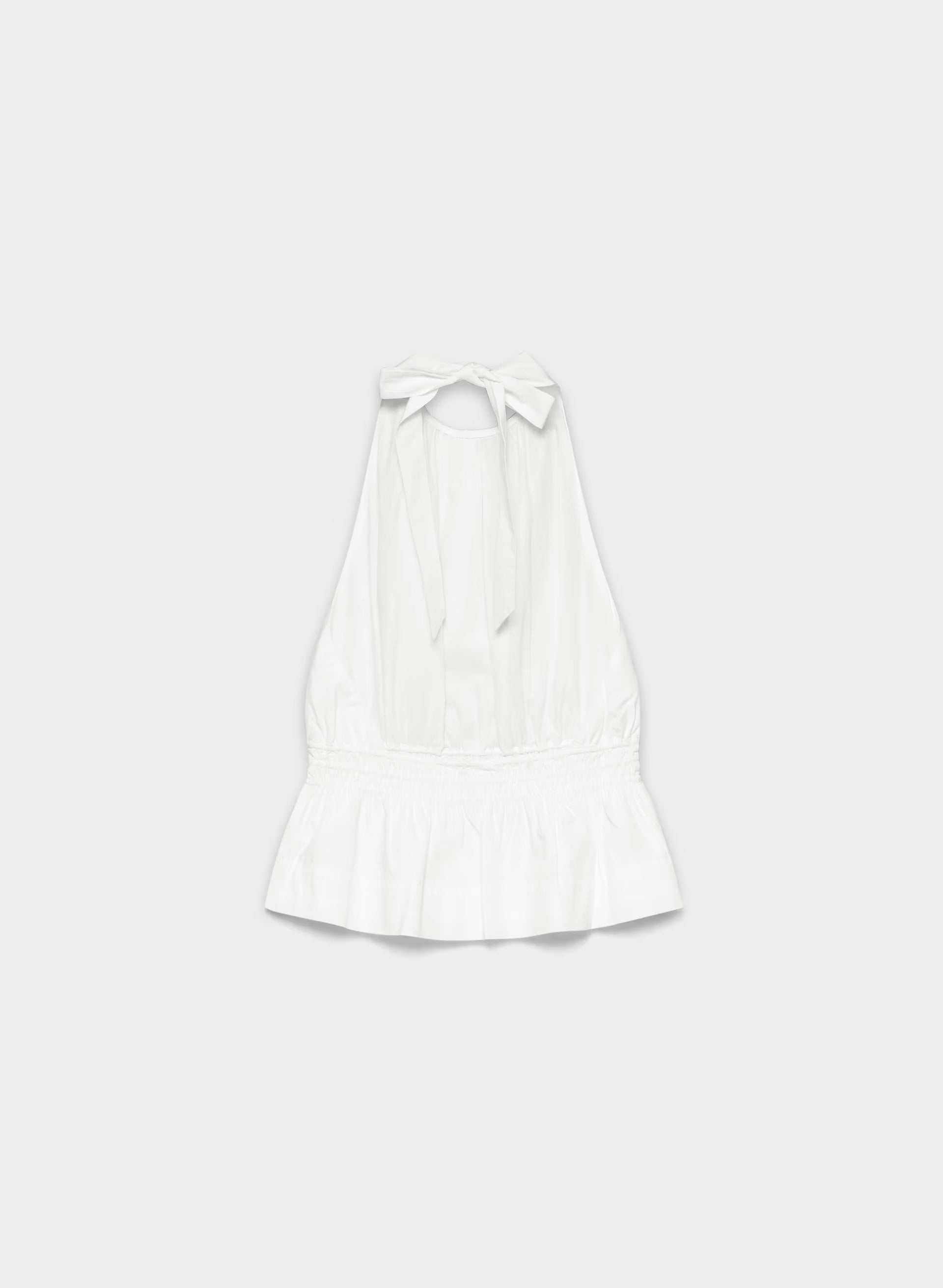 Elinor Poplin Halter Top - BRIGHT WHITE