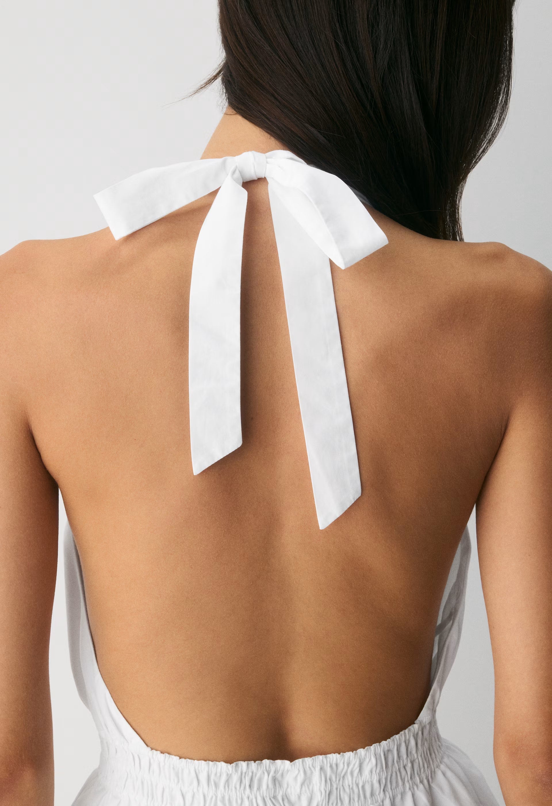 Elinor Poplin Halter Top - BRIGHT WHITE