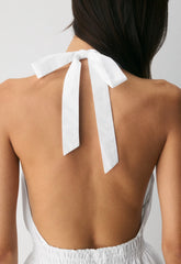 Elinor Poplin Halter Top - BRIGHT WHITE