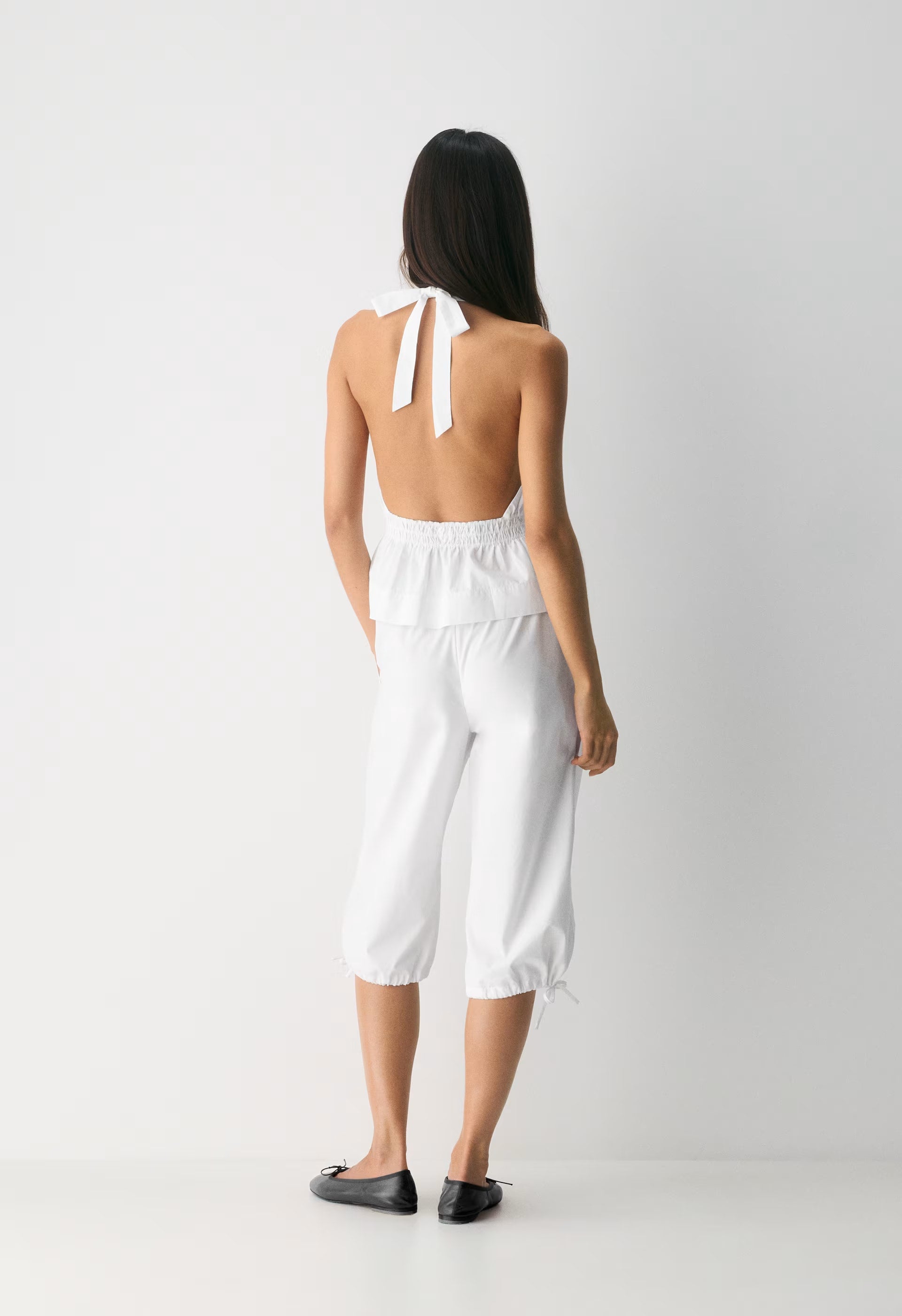 Elinor Poplin Halter Top - BRIGHT WHITE