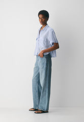 Reporter Shirt - WLSN STRP CRFL BL/WHT