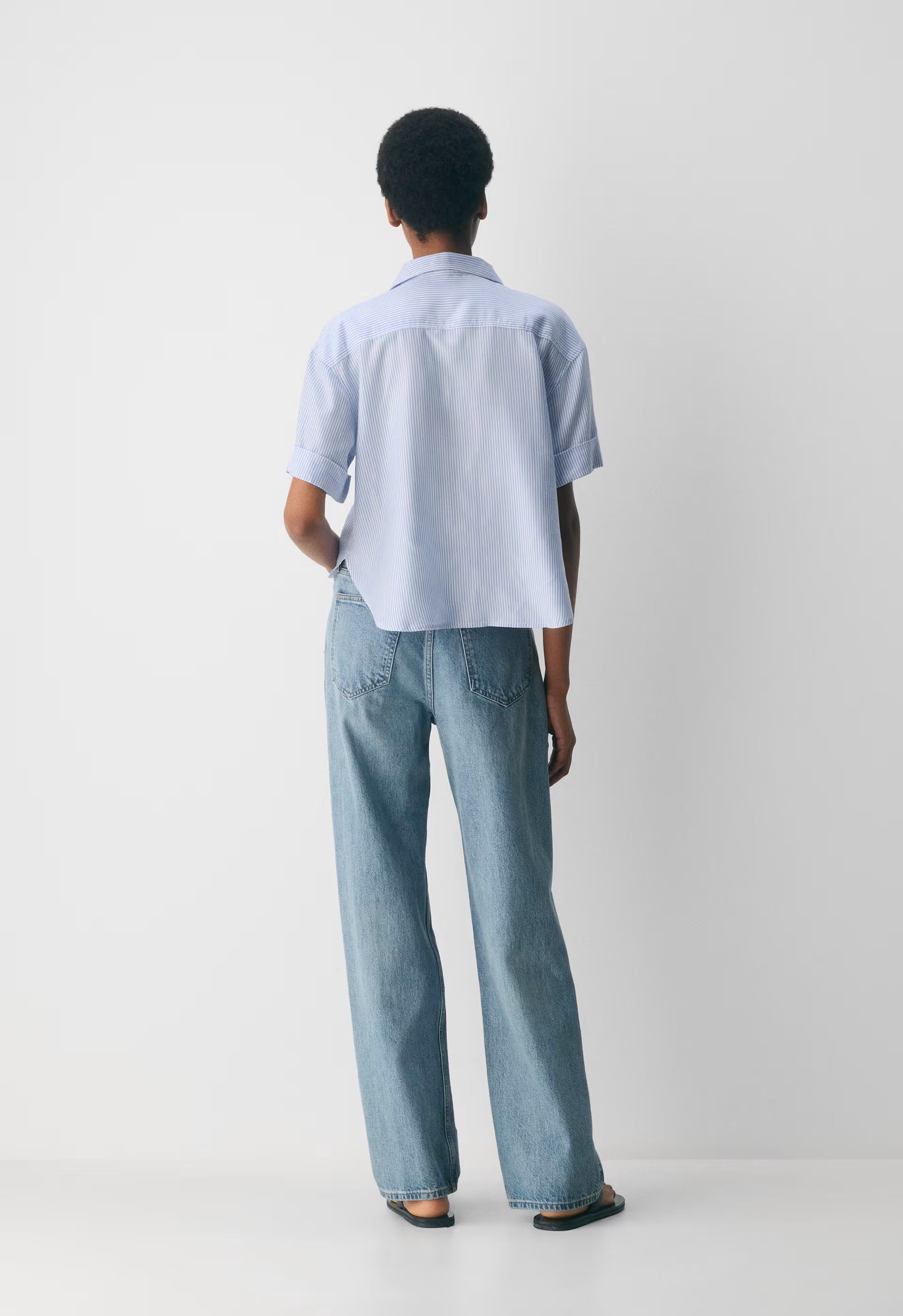 Reporter Shirt - WLSN STRP CRFL BL/WHT