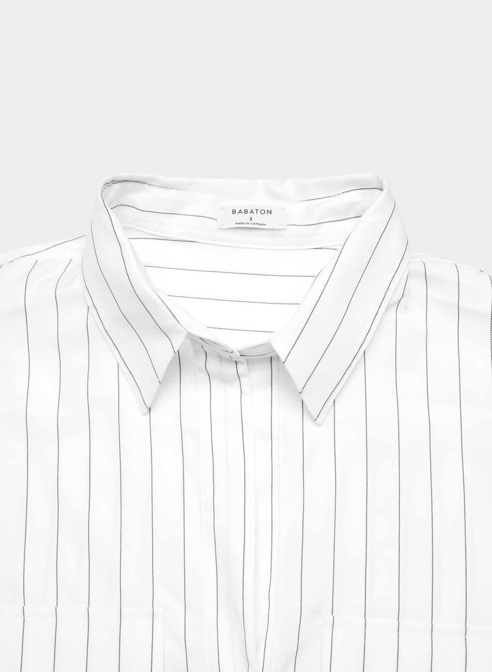 Reporter Shirt - HNDSN STRP WT/ADMIRAL