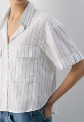 Reporter Shirt - HNDSN STRP WT/ADMIRAL