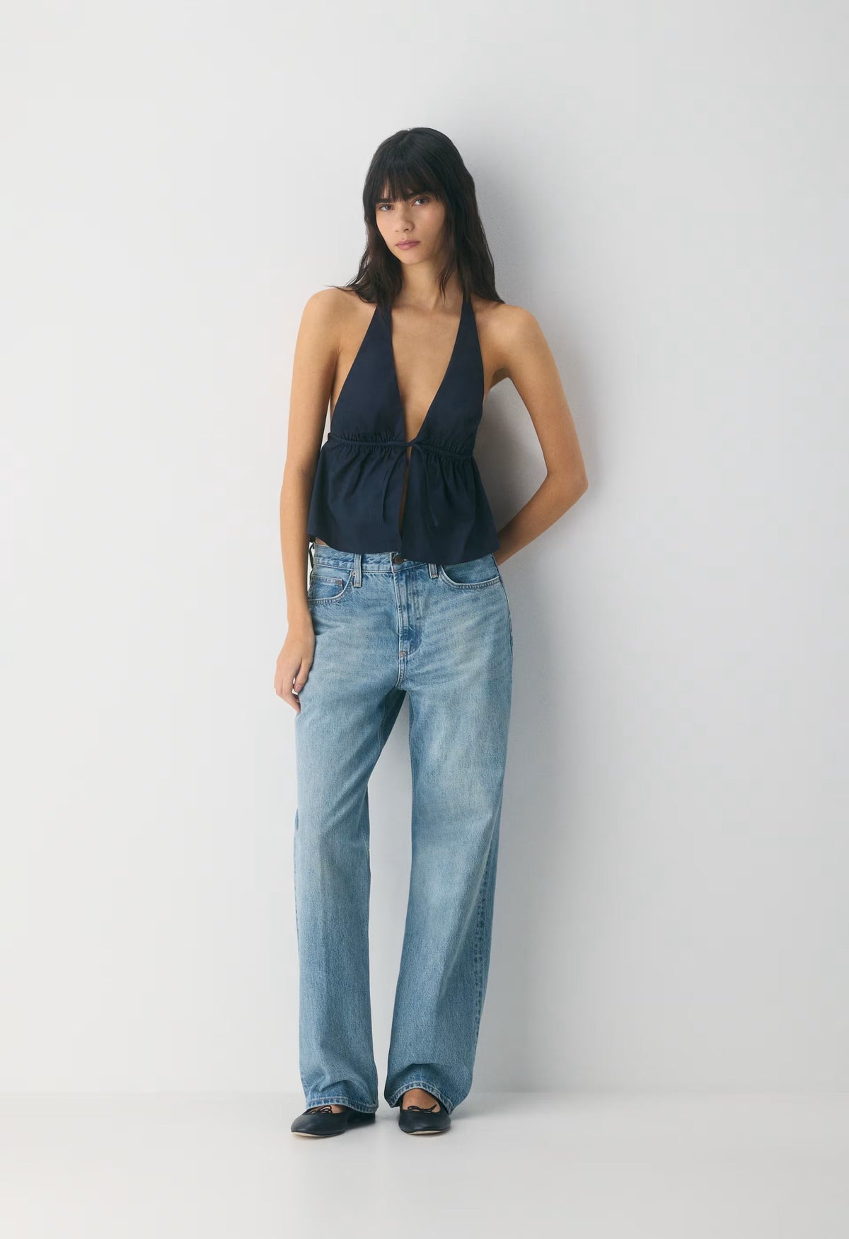Brioche Poplin Halter Top - ADMIRAL