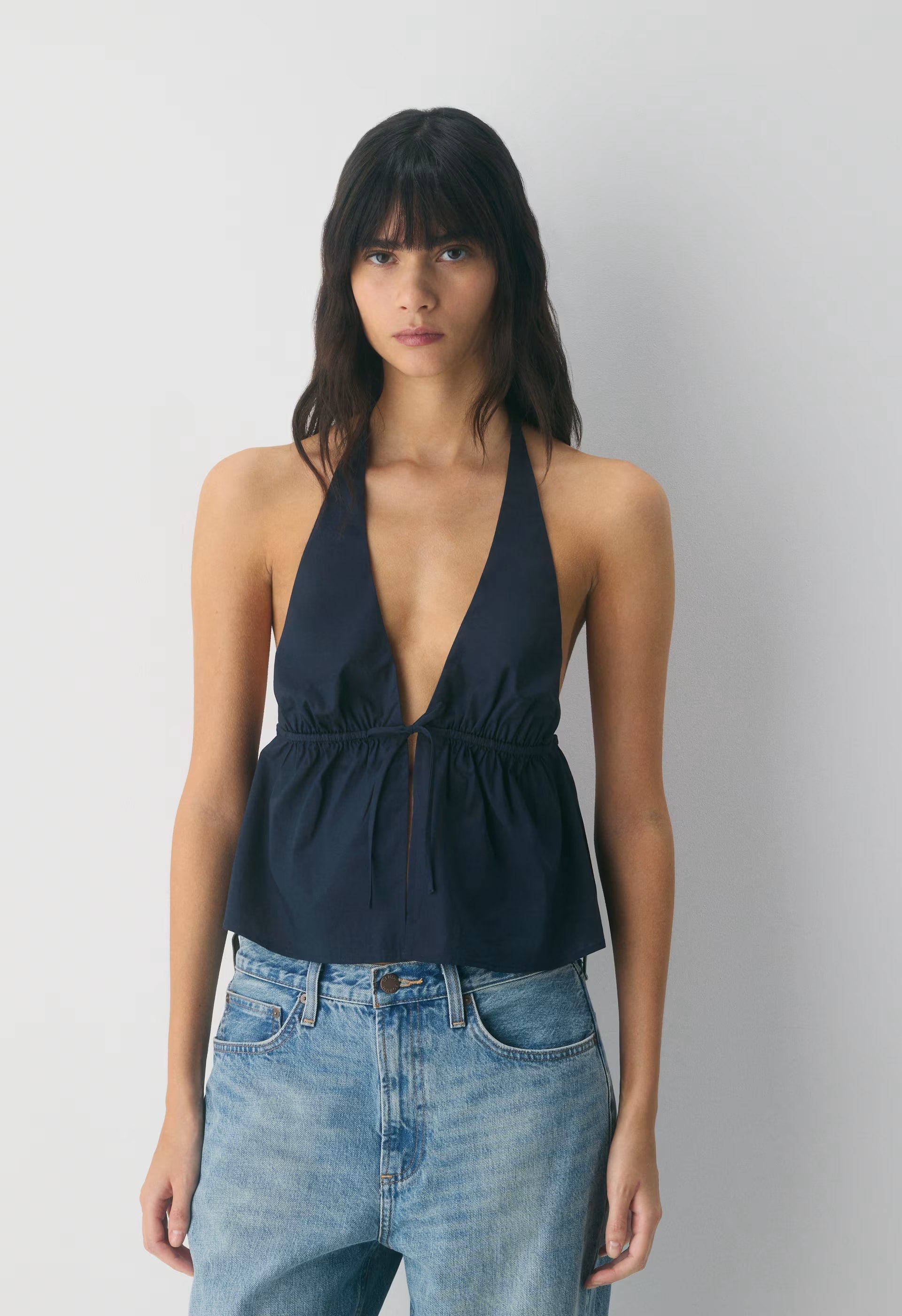 Brioche Poplin Halter Top - ADMIRAL