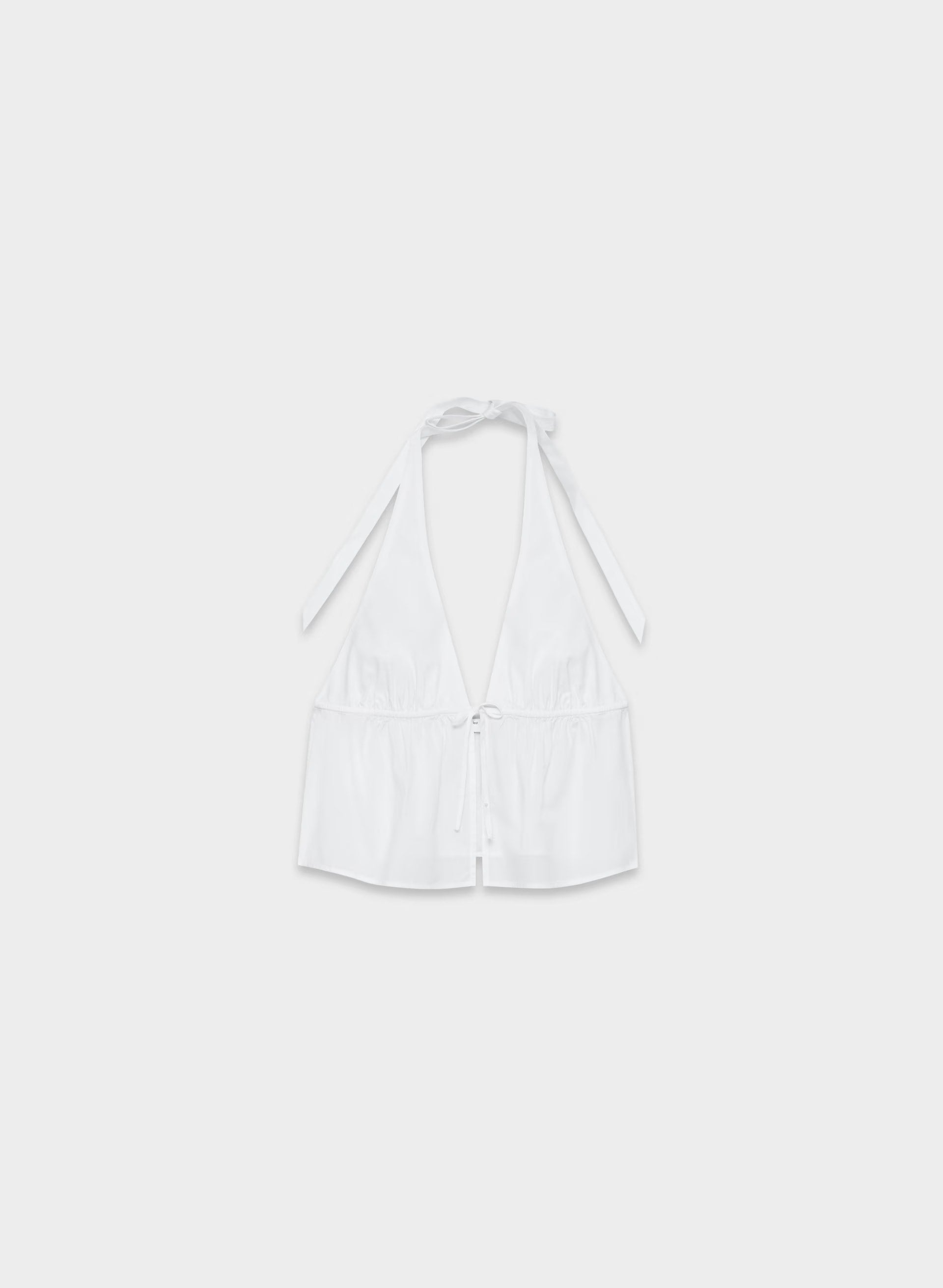 Brioche Poplin Halter Top - BRIGHT WHITE
