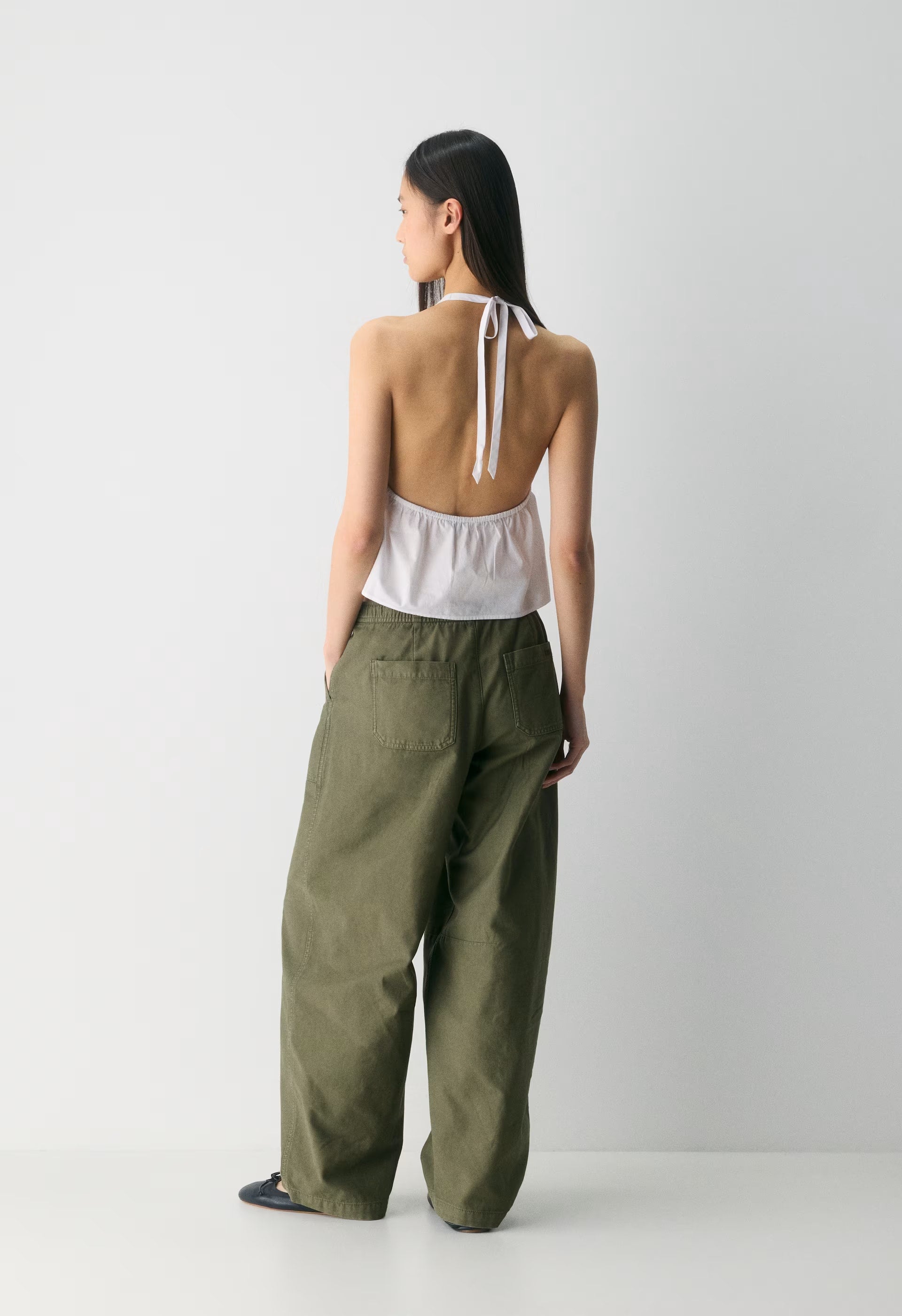 Brioche Poplin Halter Top - BRIGHT WHITE