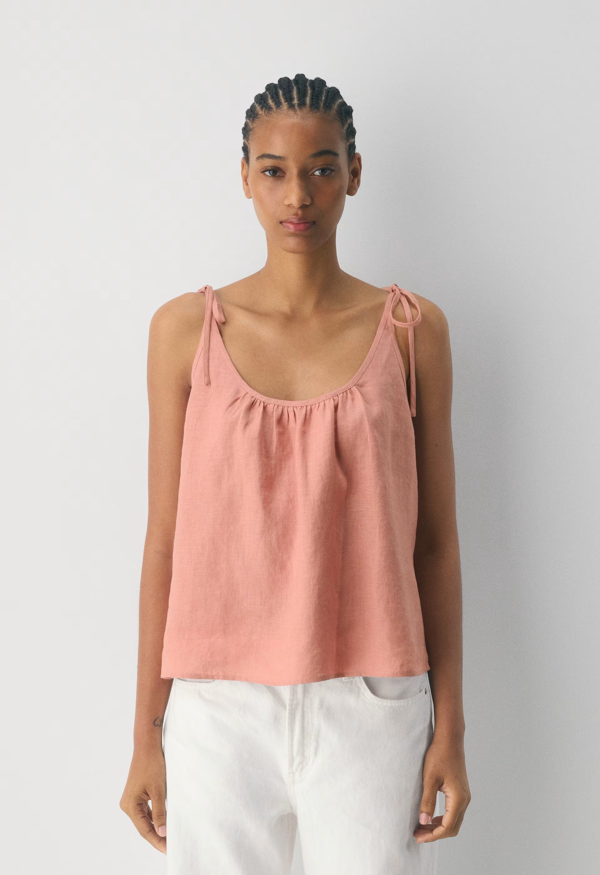 Cinque Linen Top - KILN PINK