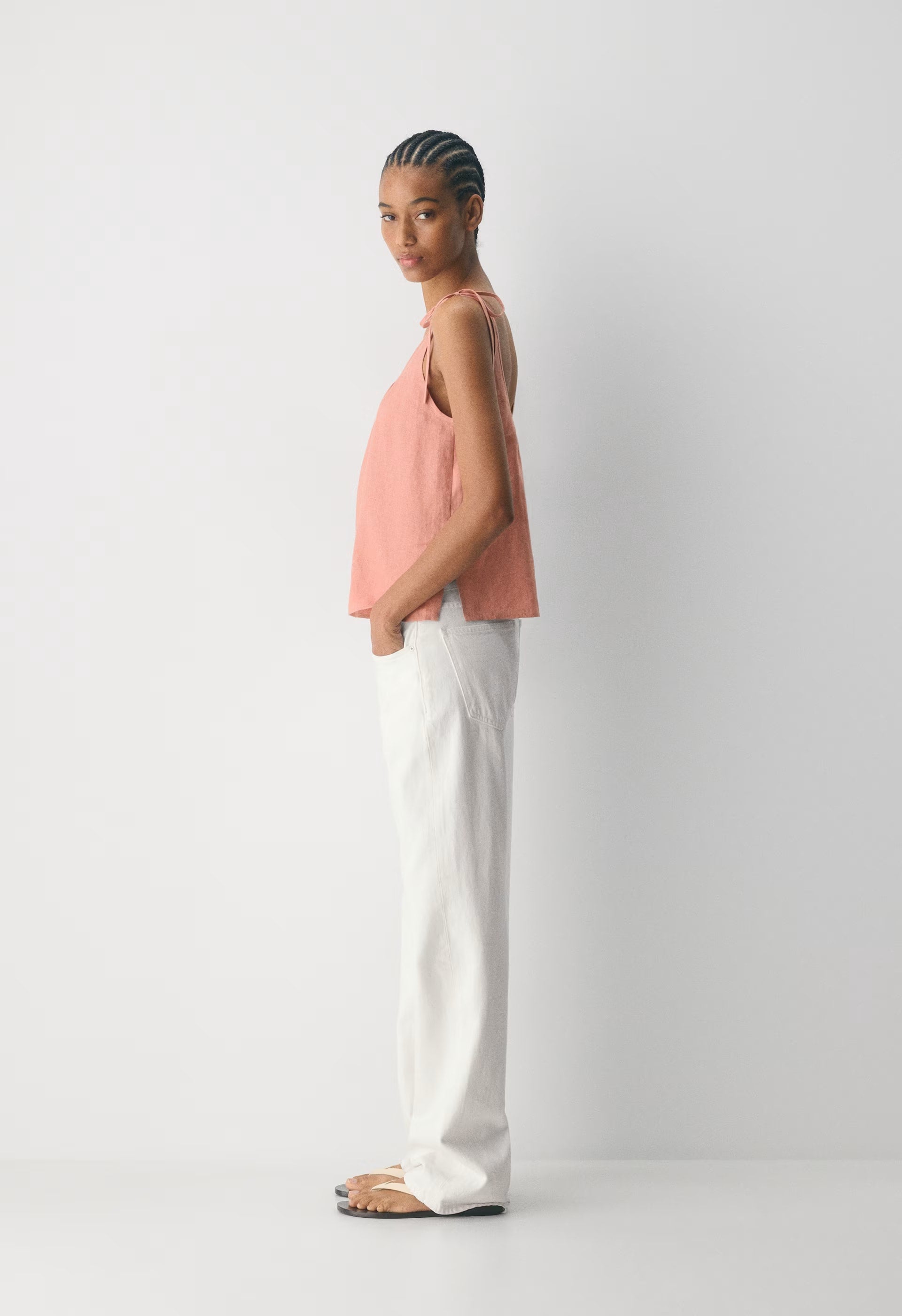 Cinque Linen Top - KILN PINK