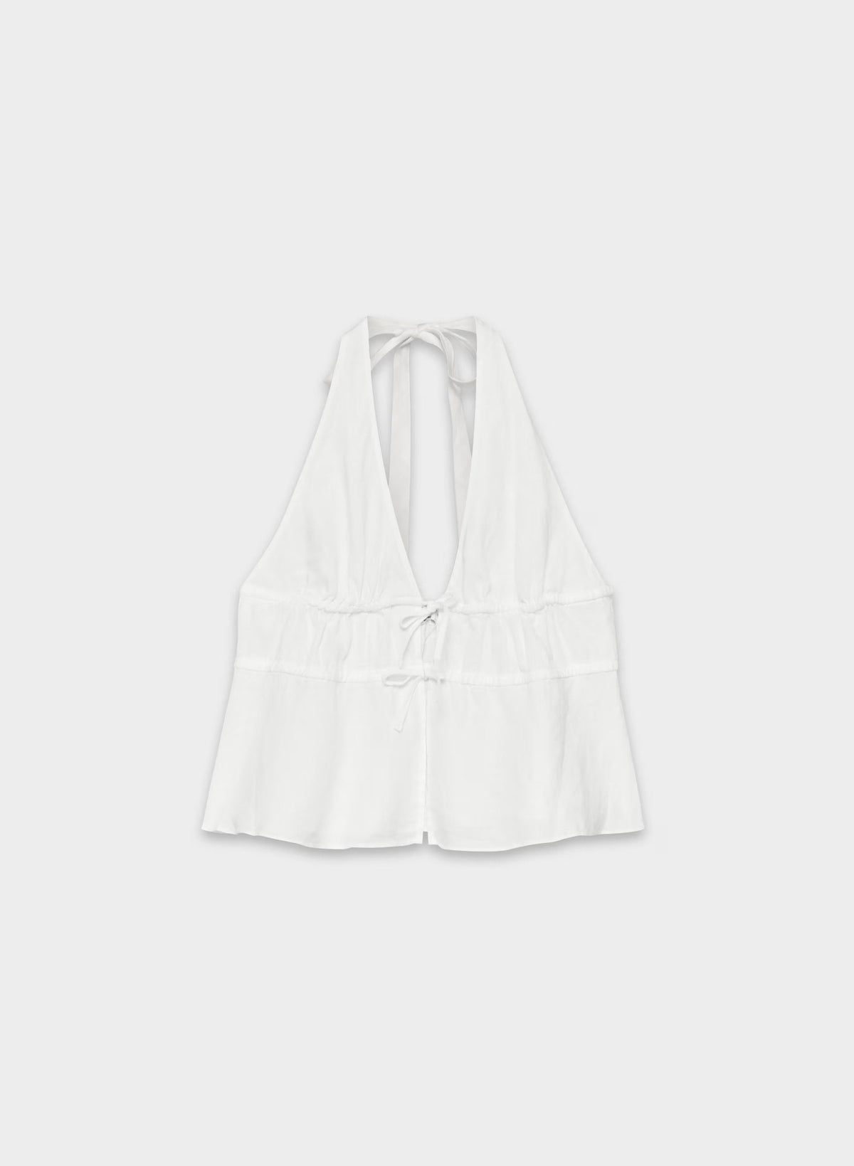 Sheila Linen Halter Top - WHITE