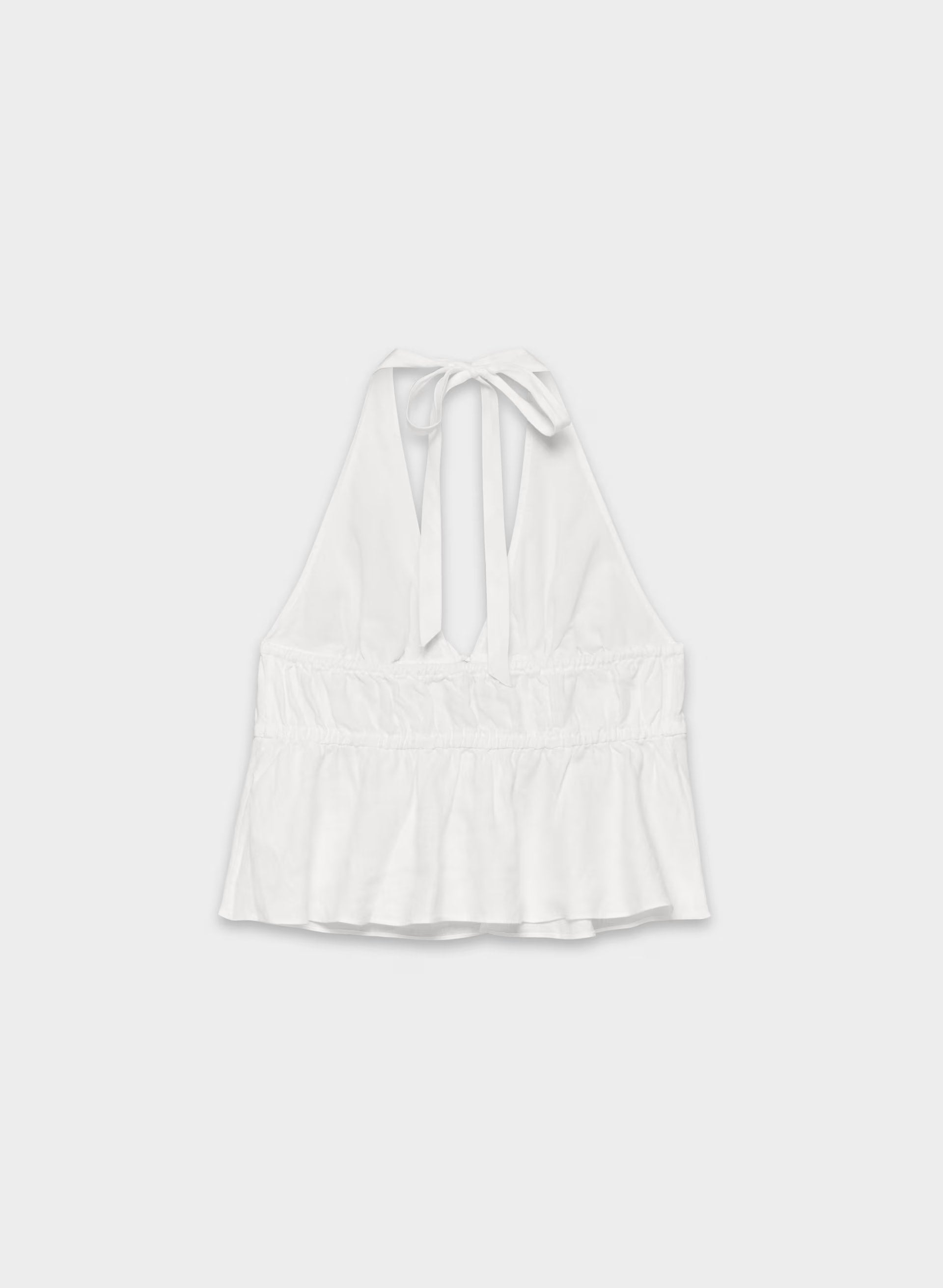 Sheila Linen Halter Top - WHITE