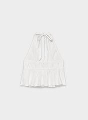 Sheila Linen Halter Top - WHITE