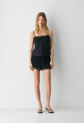 Grenache Satin Camisole - BLACK/BLACK
