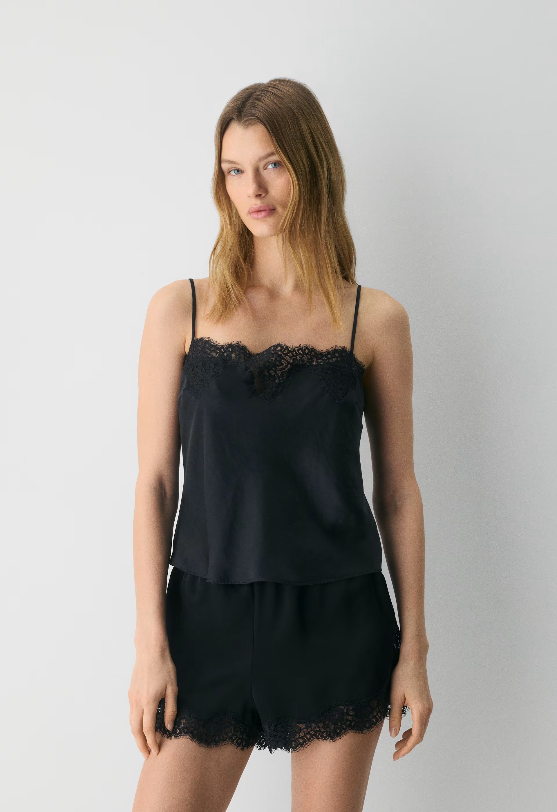 Grenache Satin Camisole - BLACK/BLACK