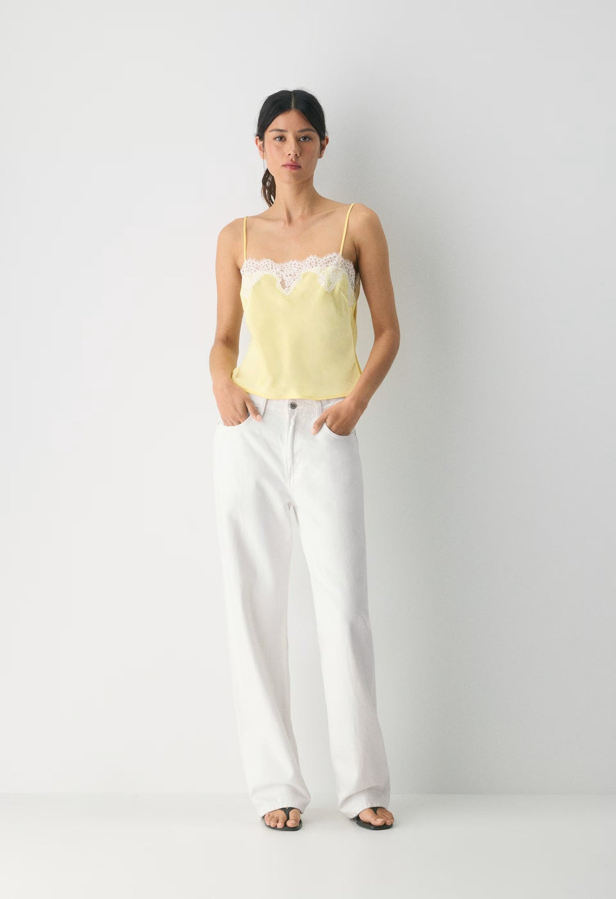 Grenache Satin Camisole - LEMONADE/LIGHT BIRCH