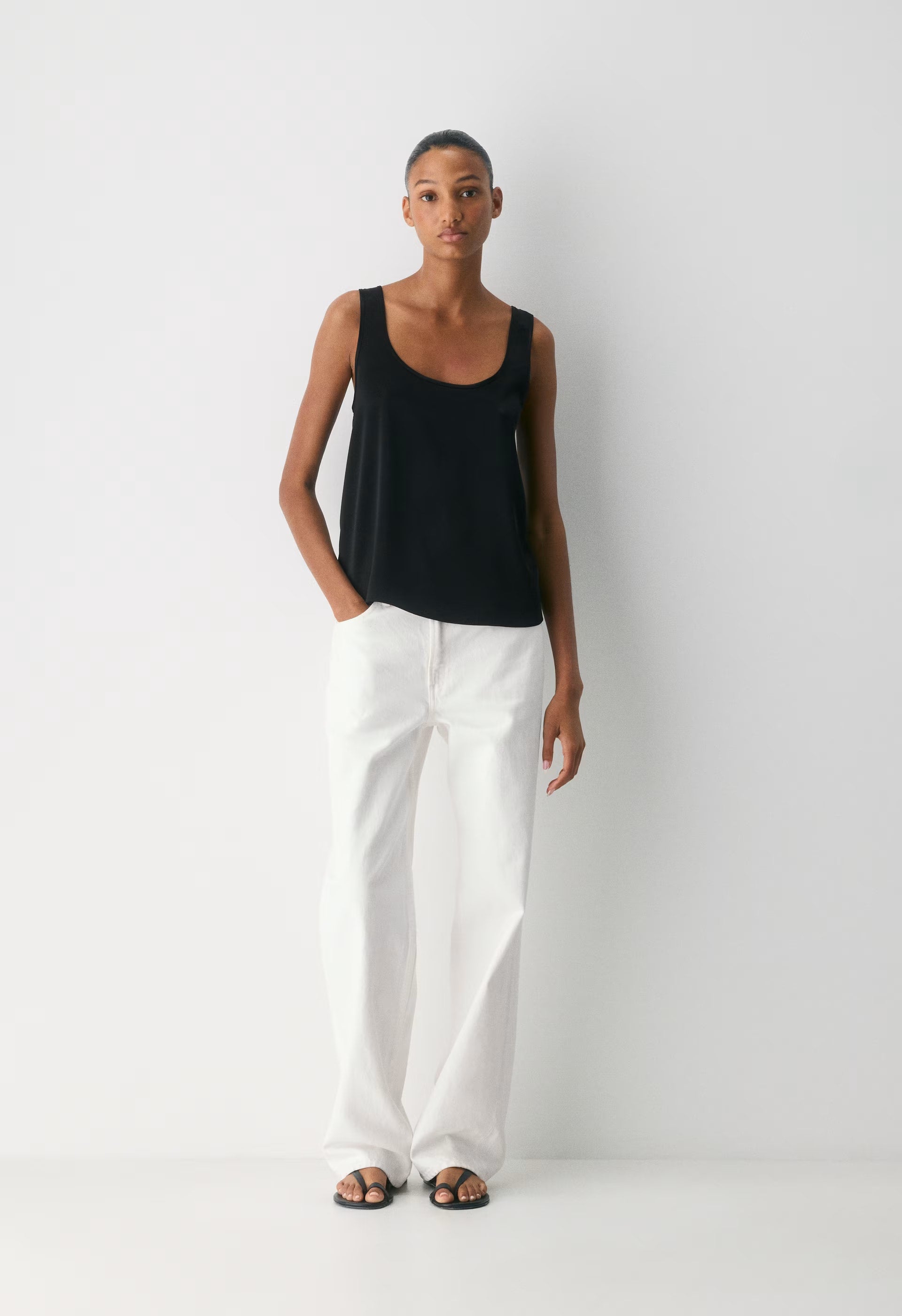 Asset Satin Top - BLACK