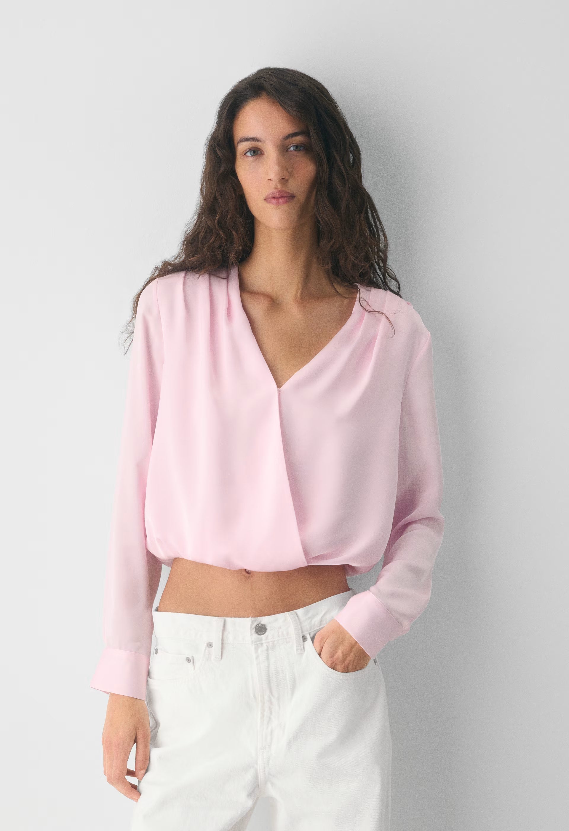 Cityline Satin Top - VILLA PINK