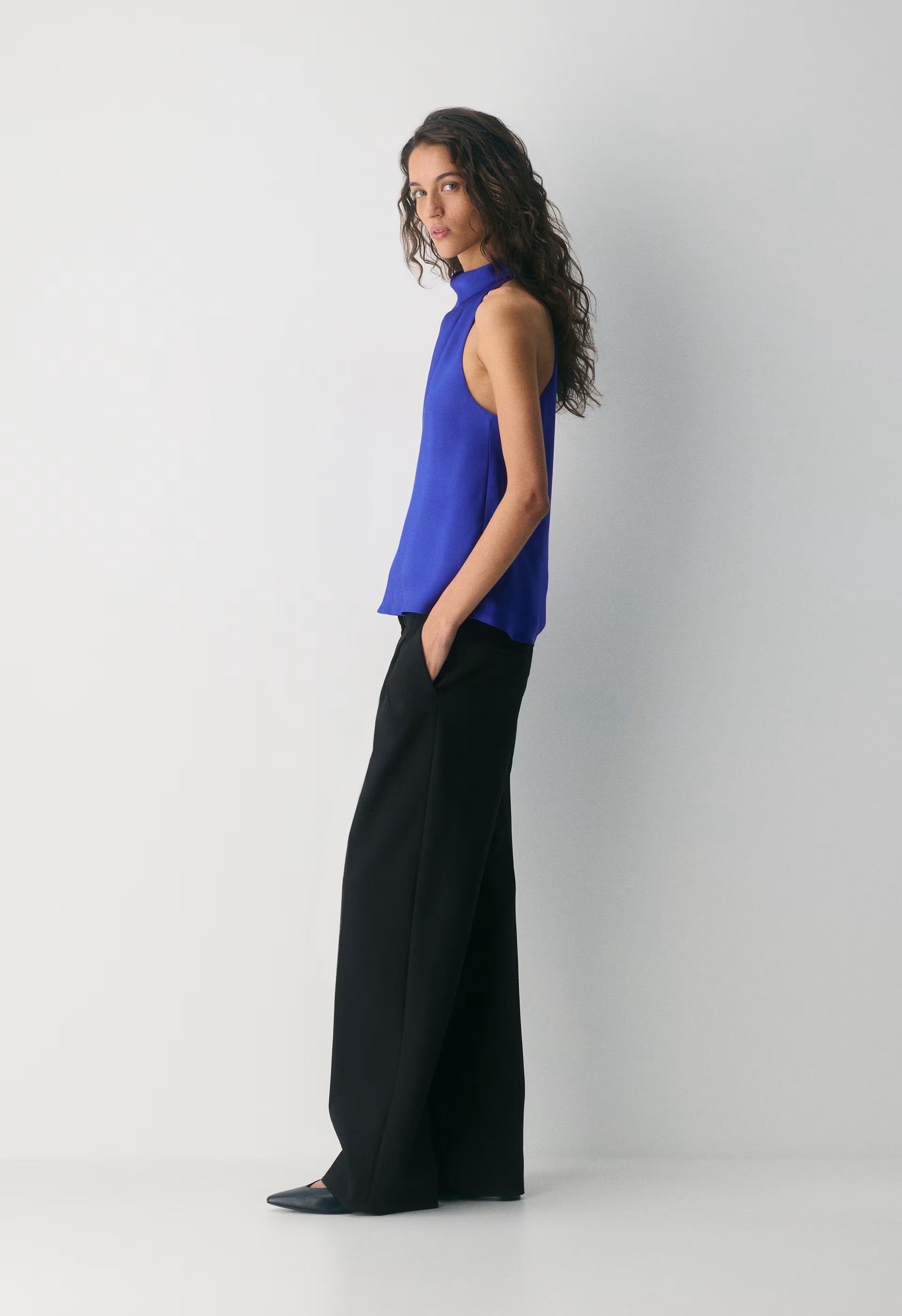 Order Satin Top - MIDDAY BLUE