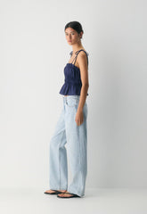 Regency Linen Camisole - HARBOUR NAVY