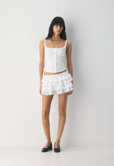 Gumdrop Poplin Top - BRIGHT WHITE