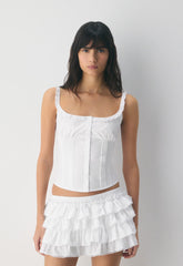 Gumdrop Poplin Top - BRIGHT WHITE
