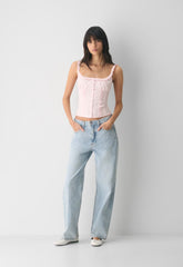 Gumdrop Poplin Top - VILLA PINK